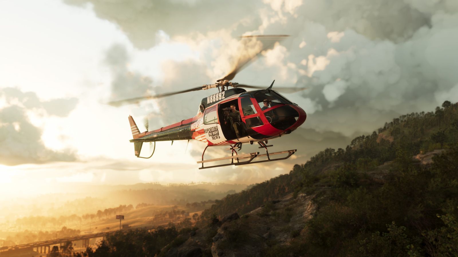 Helicopter over Mount Kalaga